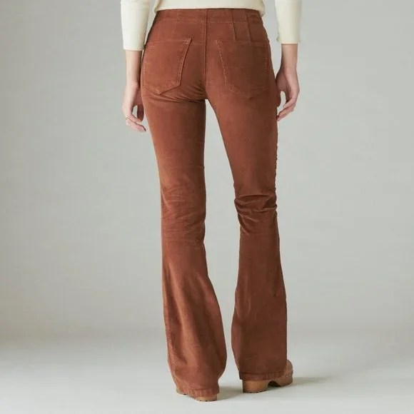Lucky Brand Corduroy Bootcut Pants in Warm Rust - Picture 4 of 4